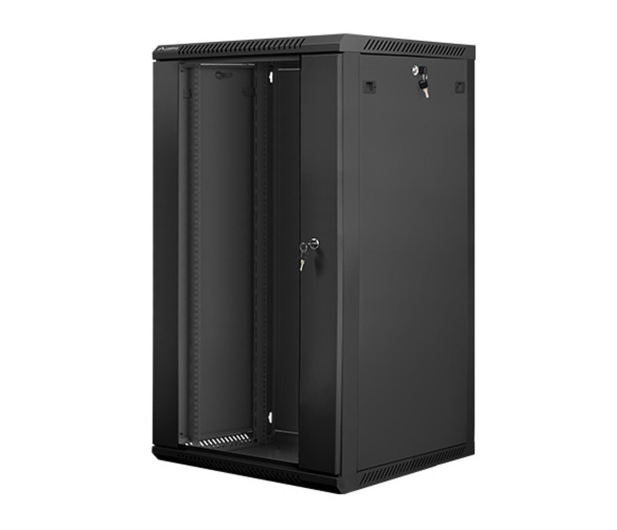 LANBERG Szafa instalacyjna wisząca 19'' 22U 600X600mm czarna (drzwi szklane) WF01-6622-10B - 455315 - zdjęcie